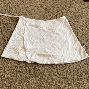 White ballet wrap skirt